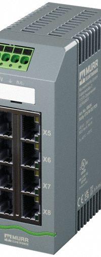 MURRELEKTRONIK Ethernet switch: Managed, DIN Rail, 8 Ports, RJ45, 1000 mbps/Ethernet/Gigabit, IP20 (MPN 58825). Key specifications — Port Type: RJ45; Manufacturer Part Number: 58825; Brand: MURRELEKTRONIK; Features: Auto-Negotiation; IP Rating: IP20; Product Type: Ethernet Switch; Maximum Input Voltage: 30V DC; Mounting Location: DIN Rail.