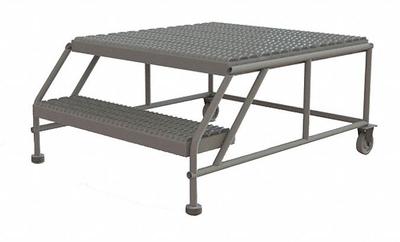 TRI-ARC Mobile Work Platform: 1.7 ft Platform Ht - Max, 36 in x 35 in, Steel - Tilt-&-Move Rolling Single-Access Platforms
