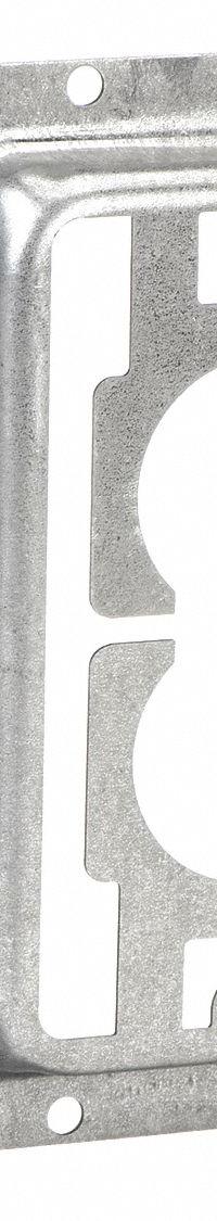 NVENT CADDY Communication Mounting Bracket: Steel, Silver, For 1 Gangs, 4 in Overall Wd (MPN MP1S). Key specifications — Brand: NVENT CADDY; For Number of Gangs: 1; Accessory Type: Low-Voltage Mounting Plate; Color: Silver; Material: Steel.
