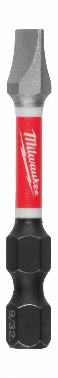 MILWAUKEE Power Bit: Power Bit, Slotted Head, Imperial, SL 9/32 Bit Industry Size, Std, Hex, 25 PK (MPN 48-32-4159). Key specifications — attr1119753: Alloy Steel; attr1119759: Standard; attr1119760: MILWAUKEE; attr1119757: Hex; attr1119750: SL 9/32.