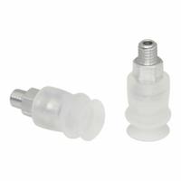 SCHMALZ Vacuum Pad Assembly: Bellows, 1.5 Folds, M5 Vacuum Port, 13 mm Pad Dia, Clear, 21 mm Pad Ht (MPN 10.01.06.00086). Key specifications — attr1019136: 10.01.06.00086; attr1019138: SCHMALZ; attr1019139: 55 A.