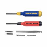 MEGAPRO Multi-bit Screwdriver: Phillips/Security Hex/Security Torx/Slotted/Spanner/Square Tip (MPN 6KIT2-B). Key specifications — attr1205339: Hex-Pin: 1/8" + 9/64" + 5/32" + 3/16"; attr1205303: MEGAPRO.