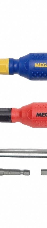 MEGAPRO Multi-bit Screwdriver: Phillips/Security Hex/Security Torx/Slotted/Spanner/Square Tip (MPN 6KIT2-B). Key specifications — attr1205339: Hex-Pin: 1/8" + 9/64" + 5/32" + 3/16"; attr1205303: MEGAPRO.