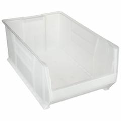 AKRO-MILS Super Size Bin: 29 1/4 in Overall Lg, 18 3/8 in x 12 in, Clear, Stacking Capable (MPN 30290SCLAR). Key specifications — Mobility: Stationary; Material: Plastic; Brand: AKRO-MILS; Stackable: Stacking Capable.