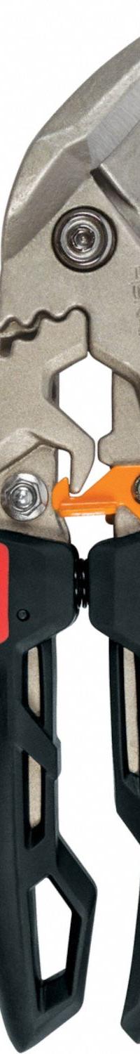 FISKARS Aviation Snips: Left, 9 1/2 in Overall Lg, 1 1/2 in Cutting Lg, Steel, SoftGrip, Steel (MPN 710640-1002). Key specifications — attr308531: SoftGrip; attr308530: Steel; attr308532: Steel; attr308533: Yes; attr308535: Metal; attr308541: 18 ga (Cold Rolled Steel); attr308546: Left; attr324897: FISKARS.