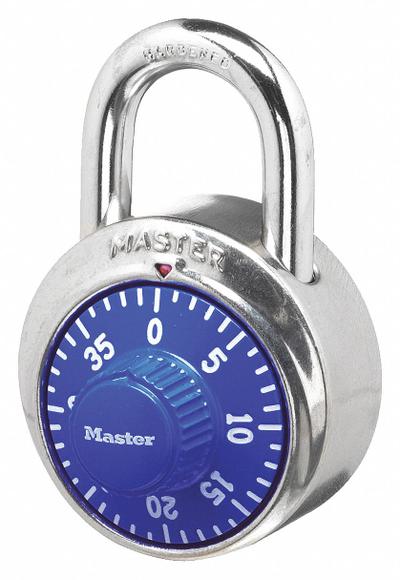 MASTER LOCK Combination Padlock: Dial Combo, Silver, Stainless Steel, Std Shackle - Standard Shackle Combination Padlocks