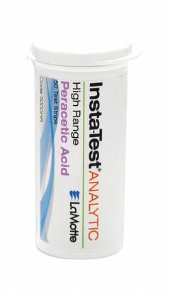 LAMOTTE Test Strips: Peracetic Acid, 0 to 1,000 ppm Peracetic Acid, Strip, 50 Tests, 3 in Overall Lg (MPN 3000HR). Key specifications — Test Form: Strip; Brand: LAMOTTE; Parameter Measurements Included: 0 to 1,000 ppm Peracetic Acid.