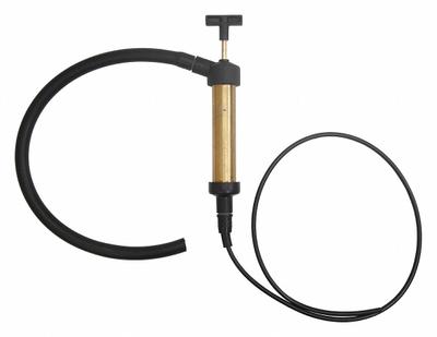Dayton Hand Pump: Piston Action, Pump with Hose, Brass Housing, 3.3 oz per stroke - Down-Stroke Drum Pumps