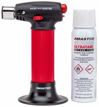 MASTER APPLIANCE Microtorch: 120 min Run Time, Butane Torch with Refill Canister (MPN MT-51B). Key specifications — Run Time: 120 min; Flame Adjustment: Broad to Pinpoint; Series: Microtorch MT-51; Manufacturer Part Number: MT-51B; Product Type: Butane Torch & Refill Canister; Brand: MASTER APPLIANCE; Item: Butane Torch with Refill Canister.