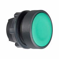 SCHNEIDER Flush Push Button: Green, 22 mm Mounting Size, Non-Metallic, Maintained (MPN ZB5AH03). Key specifications — Brand: SCHNEIDER; Action: Maintained; Series: XB5; Push Button Material Type: Non-Metallic.