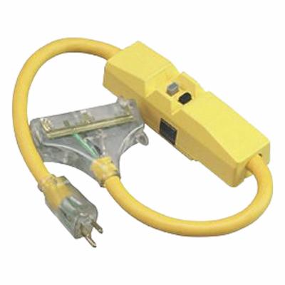 SOUTHWIRE GFCI: Manual Reset, 3 ft Lg, 12/3, 5-15P Plug, 15 A Current, 120V AC - Inline GFCI Cords