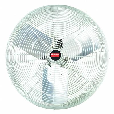 Dayton Mounted Fan: 20 in Blade Dia, 115V AC, 1/4 hp Motor HP - High-Temperature Industrial Wall-Mount Fans