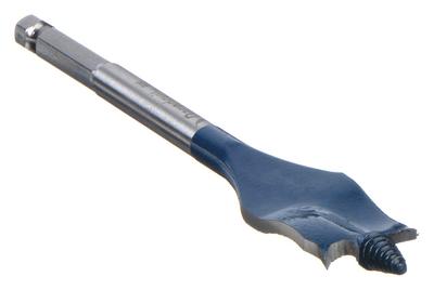 BOSCH Spade Drill Bit: 1 in Drill Bit Size, 6 in Overall Lg, Painted - Quick-Change Hex-Shank Flat Spade Drill Bits