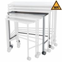 Nested Table: 18 in Overall Wd, 36 in Overall Ht, 36 in Overall Lg, Stainless Steel, Silver, Swivel (MPN 7825MR). Key specifications — Brand: BLICKMAN; Caster Type: Swivel; Countertop Material: Stainless Steel.