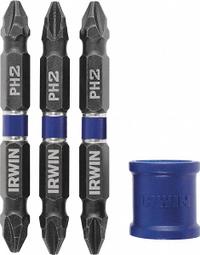 IRWIN Double Ended Driver Bit: Imperial/Metric, Power, PH2 – Phillips Bit Size and Type Side 1, 3 PK (MPN IWAF32DEPH23). Key specifications — attr1132179: Hex; attr1110551: IRWIN; attr1132174: Steel.
