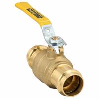 MILWAUKEE VALVE Manual Two-Way Ball Valve: 1 in, Brass, Straight, Press x Press, Full Port Ball Port (MPN BA-480B - 100). Key specifications — Brand: MILWAUKEE VALVE; Handle: Locking Lever.