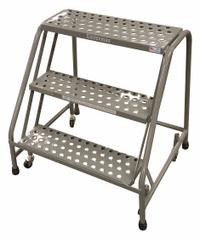 COTTERMAN Step Stool: 2.5 ft Overall Ht, 450 lb Load Cap, 3 Steps, Steel, 2.5 ft Standing Ht (MPN 1003N2630A6E10B3C1P6). Key specifications — attr1051722: Rolling Step Stool; attr1055542: Not Stackable; attr1051712: Replacement Foot Pads; attr1051697: COTTERMAN; attr1051699: (4) Swivel; attr1051702: Gray; attr1051707: Rubber; attr1051708: Slip-Resistant.
