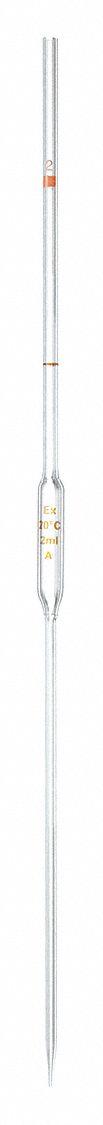 APPROVED VENDOR Volumetric Pipette: 2 mL Capacity, 2 mL Graduation Increments, Non-Sterile, Glass (MPN 5PTD6). Key specifications — attr1080643: Non-Sterile; attr1073884: APPROVED VENDOR; attr1080635: Not Individually Wrapped; attr1080640: Volumetric; attr1080636: Glass; attr1080641: Volumetric Pipette.