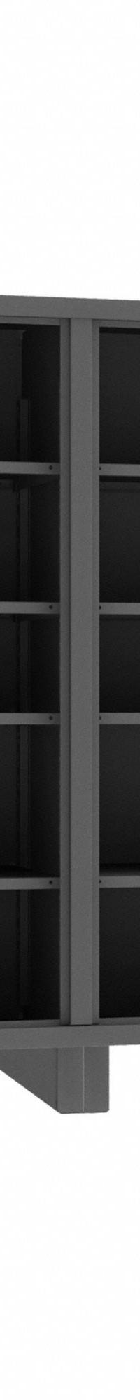 DURHAM MFG Storage Cabinet: 72 in x 24 in x 78 in, 8 Adj Shelves, 2 Doors, Legs, Gray, Assembled (MPN HDDS247278-8S95). Key specifications — Brand: DURHAM MFG; Base Type: Legs; Cabinet Color: Gray; Frame Assembled: Assembled.