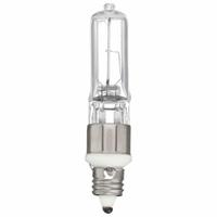 GE LAMPS Halogen Bulb: Halogen, Miniature Candelabra Screw (E11), (T) Tubular, T4, ESN, 120V AC (MPN Q100CL/MC). Key specifications — attr923609: White; attr923593: T4; attr923631: ESN; attr916823: GE LAMPS; attr923634: 120V AC.