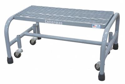 COTTERMAN Step Stool: 12 in Overall Ht, 450 lb Load Cap, 1 Steps, Steel - Rolling Step Stools