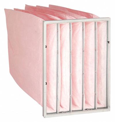 GRAINGER Pocket Air Filter: 24 in x 20 in x 22 in, MERV 13, Pink, Synthetic - MERV 13 Pocket Air Filters
