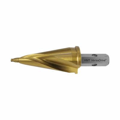 HOLEMAKER TECHNOLOGY Step Cone Drill Bit: 5/8" to 1-1/4", TiN-Coated HSS, Impact Rated - VersaDrive Impact-Rated High-Speed Steel Tube & Sheet Drill Bits