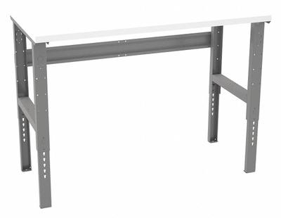 TENNSCO Workbench: Adj Ht, Laminate, 60 in x 30 in, 800 lb Overall Load Capacity - Open-Base Workstations