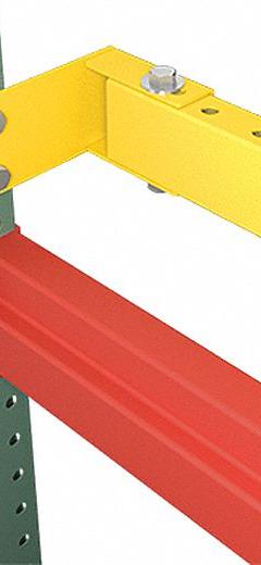 STEEL KING Stop Beam: 0 Bays, 96 in x 4 in x 2 in, 14 ga, Steel, Powder Coated, Yellow (MPN PLBM3.4096YW). Key specifications — Brand: STEEL KING; Material: Steel; Includes Hardware: Yes; Finish: Powder Coated; Color: Yellow.