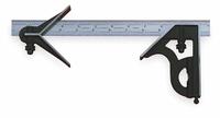 STARRETT Combination Square Set: SAE, Steel, Satin, 6 in Blade Lg, 1/64 in Graduations (MPN C33HC-6-4R). Key specifications — attr1182179: Center/Square; attr1182186: 1/64 in; attr1182189: Satin; attr1182159: STARRETT; attr1182169: Steel.