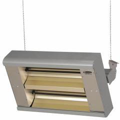 FOSTORIA Electric Infrared Heater: 3200W Watt Output, 208V AC, 1 Phase, Hardwired, 60° Beam Pattern (MPN 222-60-THA-208V). Key specifications — Wattage Output: 3200W; Voltage: 208V AC; Brand: FOSTORIA; Electrical Connection: Hardwired; Element Type: Quartz Lamp; Housing Color: Silver; Housing Material: Aluminum; Overall Dimensions - L x W x D: 24 in x 15 in x 11 in.
