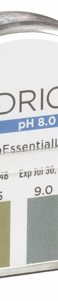HYDRION pH Paper: 0 pH to 14 pH, 1.0 pH Resolution, 15 ft Overall Lg, 1/4 in Overall Wd, 600 Tests (MPN 3VDZ4). Key specifications — pH Resolution: 1.0 pH; Brand: HYDRION.