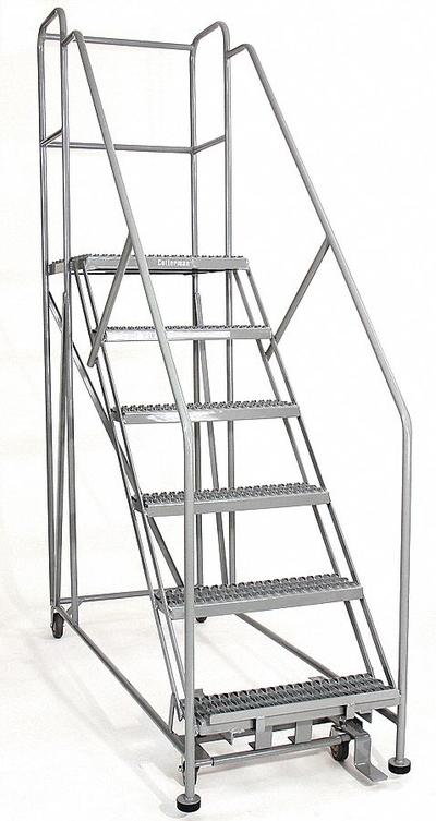 COTTERMAN Mobile Work Platform: 5.8 ft Platform Ht - Max, 24 in x 24 in, Steel - Manual-Lock Rolling Single-Access Platforms