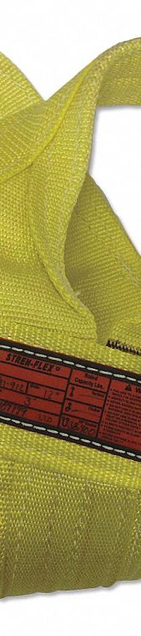 STREN-FLEX Web Sling: Type 8, Nylon, 2 Plies, 18 ft Sling Lg, 24 in Eye Lg, 1 Legs, 16 in Sling Wd (MPN WB2-916-18). Key specifications — Color: Yellow; Brand: STREN-FLEX; Sling Type: Type 8; Tag Type: Wear-Resistant Tag.