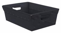 DIVERSI-PLAST Nesting Tote: 1.9 gal, 18 in x 13 in x 6 in, Black, Lid Not Included, Less than 10 gal (MPN 39830L). Key specifications — Nestable: Nesting Capable; Brand: DIVERSI-PLAST; Material: Plastic.