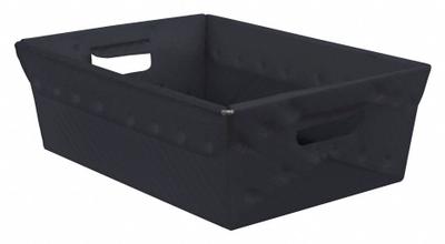 DIVERSI-PLAST Nesting Tote: 1.9 gal, 18 in x 13 in x 6 in, Black, Lid Not Included - Lightweight Corrugated Plastic Nesting Totes