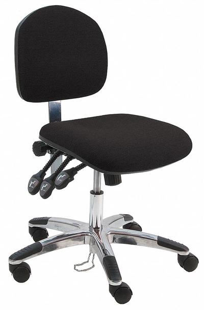 BENCHPRO Ergonomic Chair: Fabric, Armless, Ht Range 17 in to 22 in, 19 in Seat Wd - Fabric Lab Chairs