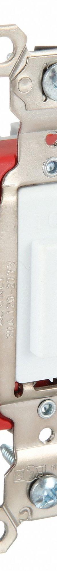 LEGRAND Wall Switch: Locking Switch, Single Pole, Maintained, White, 120V AC, 20 A (MPN PS20AC1WL). Key specifications — Illuminated: No.