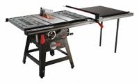 SAWSTOP Table Saw: 120 V AC Volt, 14 A Current, 12 1/2 in Left to 52 1/2 in Right, 0°to 45° (MPN CNS175-TGP252). Key specifications — attr1170599: SAWSTOP; attr1170609: Automatic Blade Safety Retraction Included.