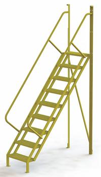 TRI-ARC Configurable Platform Ladder: 11 ft Overall Ht, 30 in Overall Wd, 20 in Overall Dp, Steel (MPN UCL5009246). Key specifications — Material: Steel; Color: Yellow; Brand: TRI-ARC.