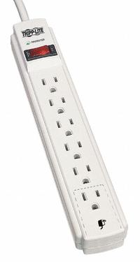 TRIPP LITE Outlet Strip: 6 Outlets, 15 ft Cord Lg, 800 J Rated Energy, 15 A Current, UL 1363, Gray (MPN TLP615). Key specifications — Brand: TRIPP LITE; Mounting Style: Keyhole.