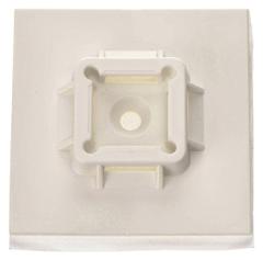 PANDUIT Cable Tie Mounting Base: 0.42 in Slot Wd, 0.09 in Slot Ht, White, 1.5 in Wd, 50 PK (MPN SGABM50-A-L). Key specifications — For Use With: Miniature, Intermediate and Standard Cable Ties; Size: 1.5 in L x 1.5 in W x 0.34 in H; Color: White; Brand: PANDUIT.