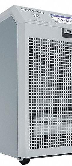 DURACHILL Chiller: -20°C, 850 W, Heated and Refrigerated, 13.25 lpm Flow Rate, Turbine, 120V AC, LCD (MPN CA02A1T1-41AA1N). Key specifications — Brand: DURACHILL; Display Type: LCD; Temperature Accuracy Tolerance: +/-0.1°C; Voltage: 120V AC; Min Temp Setting: -20 °C.