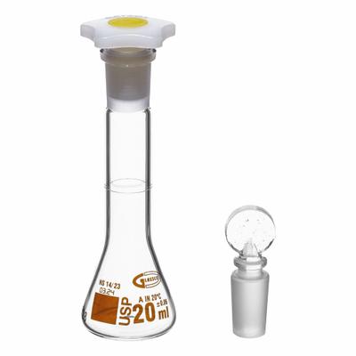 UNITED SCIENTIFIC SUPPLIES Glass Flasks: 20 mL, Colorless, Round, A - Glass Volumetric Flasks