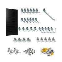 TRITON PRODUCTS Pegboard Panel Kit: Round, 1/4 in Peg Hole Size, 48 in x 24 in x 1/4 in, Black (MPN TPB-36BKH-Kit). Key specifications — Material: High-Density Fiberboard; Finish: Painted; Peg Hole Shape: Round; Includes: Assortment of Durahook Pegboard Hooks and Mounting Hardware; Color: Black; Brand: TRITON PRODUCTS.