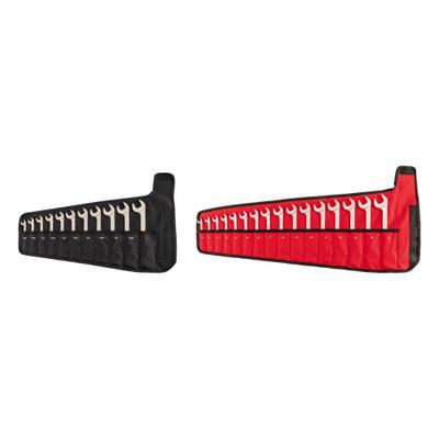 TEKTON Open End Wrench Set: Chromium Molybdenum Steel, Satin, 27 Tools - SAE & Metric, Double End, Open End Wrench Sets