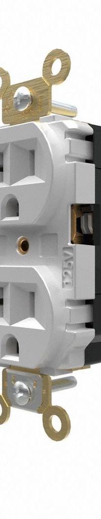 HUBBELL Receptacle: Duplex, 5-20, White, 125V AC, 20 A, 2 Pole / 3 Wire (MPN HBL5362STW)