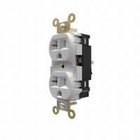 HUBBELL Receptacle: Duplex, 5-20, White, 125V AC, 20 A, 2 Pole / 3 Wire (MPN HBL5362STW)