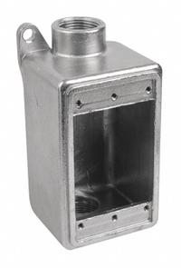 CALBRITE Electrical Box: Stainless Steel, Rectangular, 1 Gangs, 3/4 in Hub Size, 25 cu in Capacity (MPN S60700FDCS). Key specifications — Color: Gray; Brand: CALBRITE.