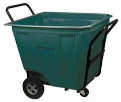 AKRO-MILS Cube Truck: 12 cu ft, 450 lb, 47 in L x 30 1/2 in W x 39 1/2 in H, Green, No Lid/Cover (MPN 76590GREEN). Key specifications — Manufacturer Part Number: 76590GREEN; Brand: AKRO-MILS; Caster/Wheel Configuration: (1) Swivel; Color: Green.